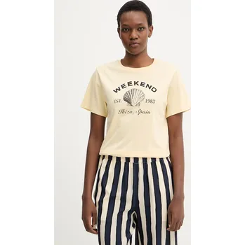 Pánské tričko Bavlněné tričko Weekend Max Mara BORA 2615971042600 žlutá 10X, vel. XL