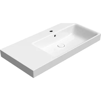 GSI NUBES keramické umyvadlo 100x50cm, s odkládací plochou vlevo, bílá ExtraGlaze