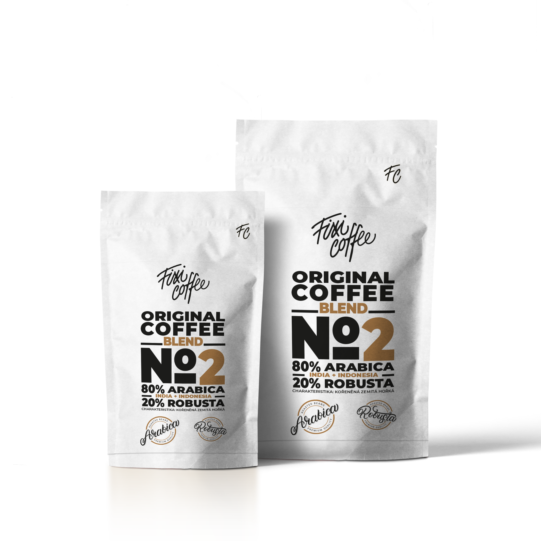 Fixi Coffee No. 2 směs výběrové kávy Asie zrnková / sáček Doypack / 500 g