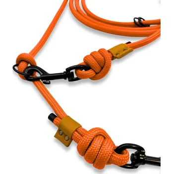 PafDog® Přepínací nastavitelné vodítko ADVENTURE 10 mm, 11 délek, oranžové extra pevné DÉLKA VODÍTKA: 1.5 metru