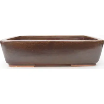 Květináč Keramická bonsai miska 26,5 x 20 x 6,5 cm hnědá