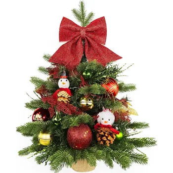 LAALU Vánoční stromek zdobený s LED osvětlením - SNĚHULÁČEK II, 31 ks ozdob, 60 cm