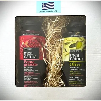 Kosmetická sada Farcom Šampon, Gr. jablko, ochrana barvy vlasů, 300 ml + Olivový síla a jemnost 300 ml