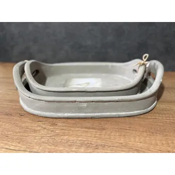 Betonový podnos oválný s potiskem ptáčka Velikost: Malý