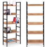 ModernHome Vysoký regál s 5 policemi, kovový MDF