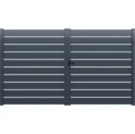 Hliníková křídlová brána s průhlednou výplní, 4000 x 1803 mm, antracit RAL7016