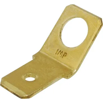 Auto elektroinstalace IMP Nýtovací konektor 6,3 mm / 5,2 mm otvor / 45° - mosaz