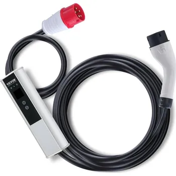 Nabíjecí stanice pro elektromobil VEVOR přenosná nabíječka typ 2, 22kW EV, 32A CEE 32, 7,5 m, 230V/400V, obrazovka, 3 fáze