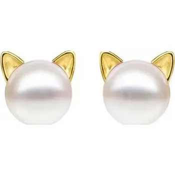 Náušnice Olivie Stříbrné náušnice s perlou KOČKA 8541 Ag 925; ≤1,9 g.