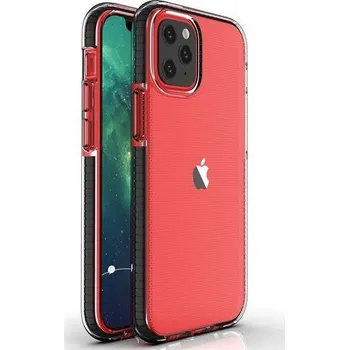 Pouzdro na mobilní telefon Hurtel Jarní pouzdro čirý TPU gelový ochranný kryt s barevným rámečkem pro iPhone 12 Pro / iPhone 12 světle růžový