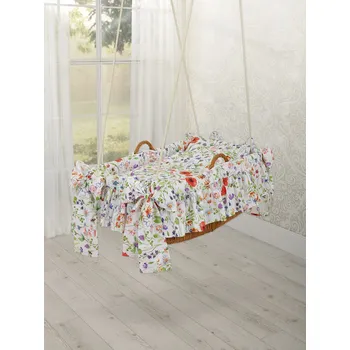 Dětsný nábytek My sweet baby Luxusní závěsný, houpací proutěný koš na miminko s plnou výbavou > varianta 1478-1082 2026