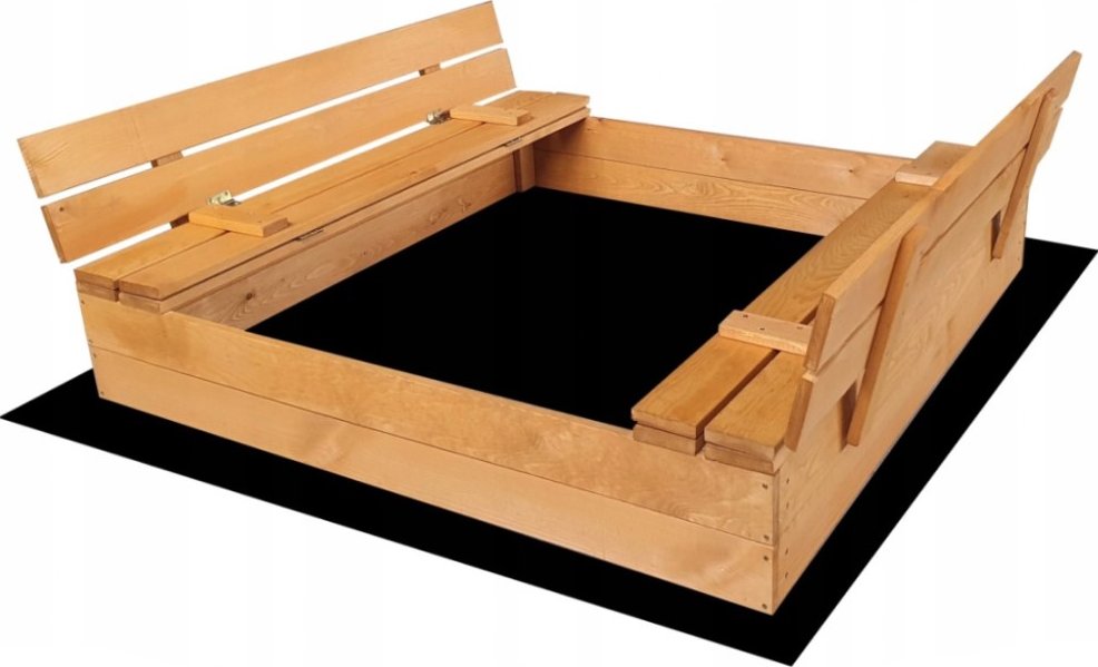 ELIS DESIGN Pískoviště dřevěné s krytem/lavičkami předvrtané impregnované premium 120x120 cm varianta: impregnované