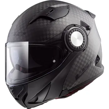 Helma na motorku LS2 Výklopná přilba FF313 Vortex Solid Carbon - XS (53-54)