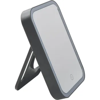 Kosmetické zrcátko MSV kosmetické zrcátko s LED osvětlením Ania, tmavě šedé, plast