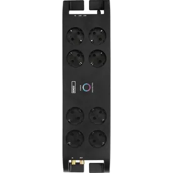 Elektrická zásuvka EMOS Přepěťová ochrana EMOS SCHUKO – 8 zásuvek, 3m,černá