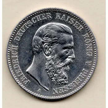 Fridrich III. – 2 marky 1888 A, Berlín Prusko 11,09 g