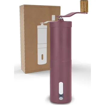 Příprava kávy Lambda Coffee Ruční mlýnek na kávu z nerezové oceli, keramický třmen červený