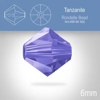 PRECIOSA Bicone MC BEAD (sluníčko) velikost 6mm. Barva Tanzanite. Balení 18ks .