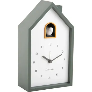Hodiny Karlsson Kukačkové hodiny Cuckoo, 12 × 20 × 6 cm, zelená barva