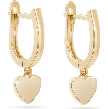 Náušnice Biju Pozlacené náušnice 14K visací srdíčko 1003162