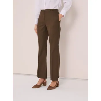 Dámské kalhoty Sinsay - Kalhoty flare - tmavě hnědá - 752FJ-89X - 752FJ-89X-XS