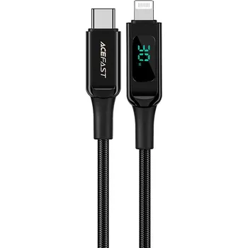 Pouzdro na mobilní telefon Acefast kabel MFI USB Type C - Lightning 1,2 m, 30W, 3A černý (C6-01 Black)