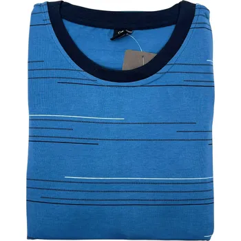 N-feel Pánské nadměrné bavlněné pyžama s dlouhým rukávem JON Barva: Modrá, Velikost: 5XL