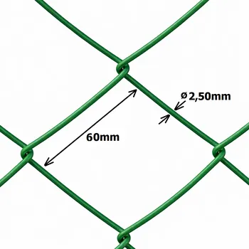 Pletivo Pletivo čtyřhranné, oko 60 mm, drát 2,5 mm, výška 180 cm, 25 m, mechová zelená