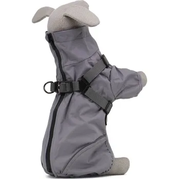 Obleček pro psa Vsepropejska Dryo pláštěnka pro psa s postrojem Barva: Šedá, Délka zad (cm): 32, Obvod hrudníku: 46 - 52 cm