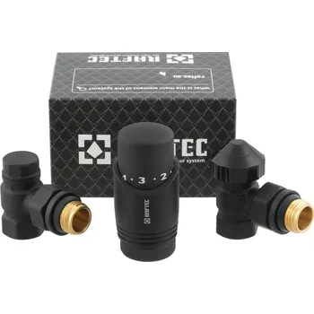 Hlavice pro radiátor Sada termostatická rohová + termostatická hlavice, černá, DKTU11-B