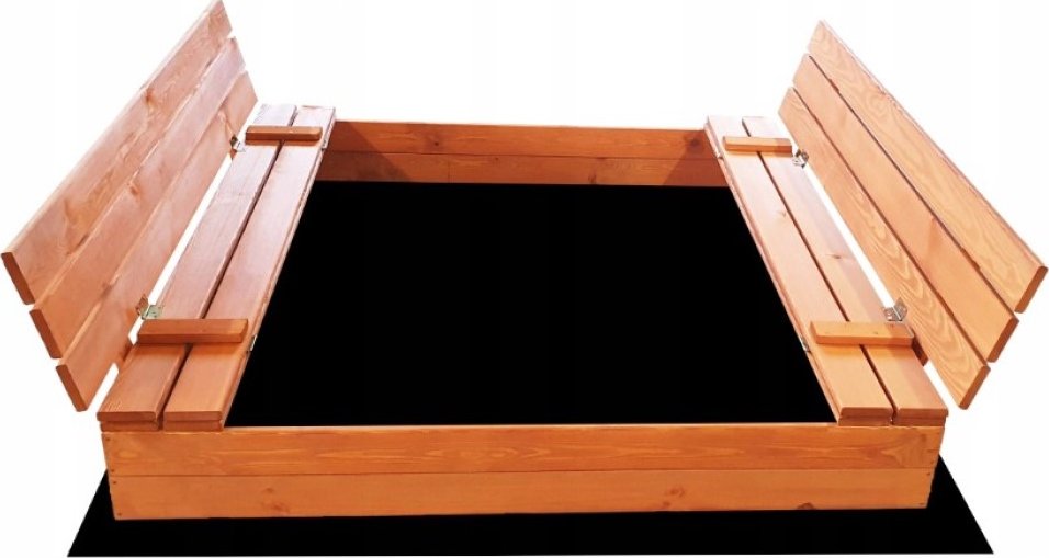 ELIS DESIGN Pískoviště dřevěné s krytem/lavičkami XL předvrtané impregnované premium 160x160 cm varianta: impregnované