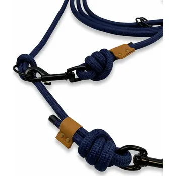 PafDog® Přepínací nastavitelné vodítko ADVENTURE 10 mm, 11 délek, tmavě modré extra pevné DÉLKA VODÍTKA: 1.5 metru
