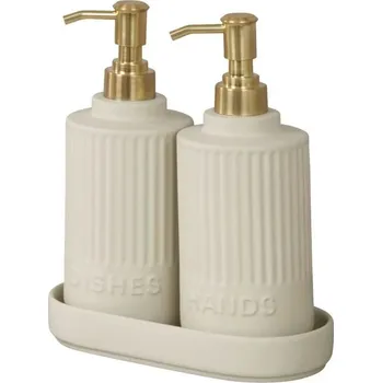 Dávkovač mýdla Wenko Heidi, sada dávkovačů s podložkou, 2 × 550 ml