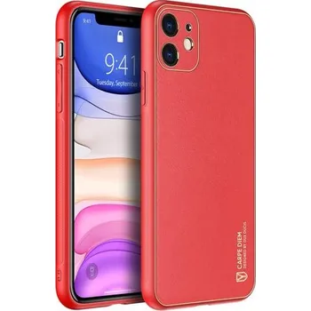 Pouzdro na mobilní telefon Dux Ducis Yolo Elegantní pouzdro z měkké TPU a PU kůže pro iPhone 12 mini červené