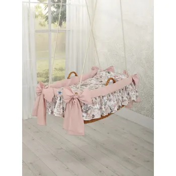 Dětsný nábytek My sweet baby Luxusní závěsný, houpací proutěný koš na miminko s plnou výbavou > varianta 1478-1081 2026