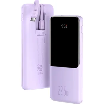 Pouzdro na mobilní telefon Baseus Elf Digital Display Power Bank Rychlé nabíjení 10000mAh 22,5W Violet (PPJL010005)