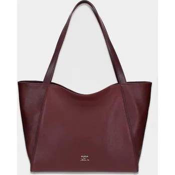 Kabelka Velká shopper se zipem Louvre bordó/stříbro