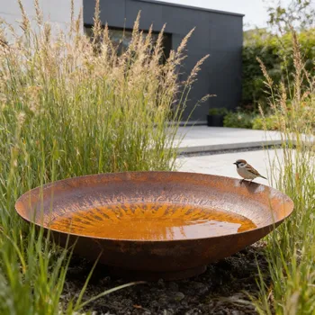 Zahradní dekorace Zahradní cortenová mísa na vodu bez otvoru Ø 600 x 140 mm