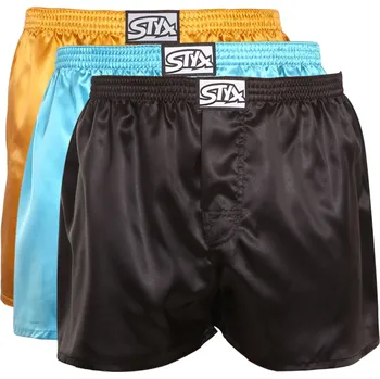 3PACK pánské trenky Styx klasická guma saténové vícebarevné (3C06507) S Možnost vrácení zboží ZDARMA do 120 dnů!