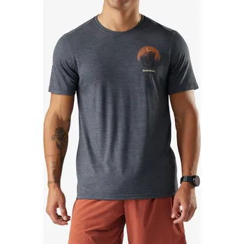 Merino triko Smartwool Lunar Bear Active Short Sleeve Graphic Tee - charcoal heather
