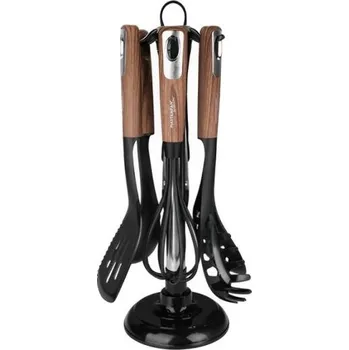 Sada kuchyňského náčiní Masterpan Sada kuchyňského náčiní s dřevěným efektem a stojanem – 7 ks