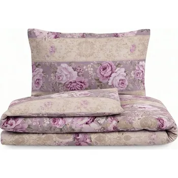Povlečení Kvalitex Bavlněné povlečení PROVENCE MARGOT fialová 1+2, 220x200, 70x90cm