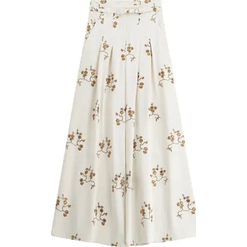 Dámské kalhoty IMPERIAL Floral White kalhoty XS Bílá