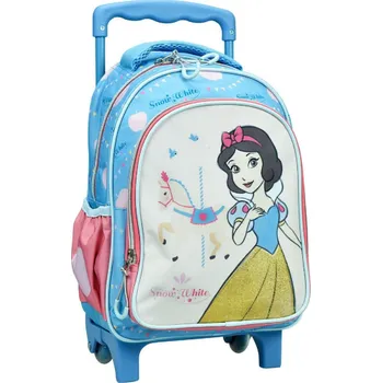 GIM S.A. Dětský cestovní batoh na kolečkách PRINCEZNY SNĚHURKA modrý 30 cm