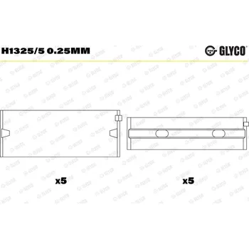 Kliková hřídel Hlavní ložiska klikového hřídele GLYCO H1325/5 0.25mm