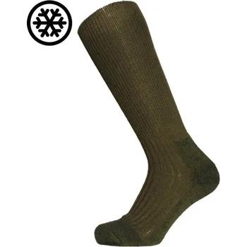 Pánské ponožky KNITVA Outdoorové vlněné termo ponožky KLASIK TERMO khaki 50-51