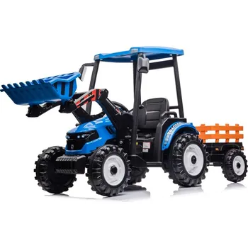 Dětské elektrovozidlo Mamido Dětský elektrický traktor Hercules s přívěsem 24V modrý