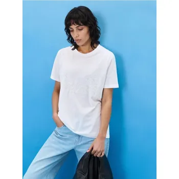 Dámské tričko Sinsay - Bavlněné tričko - bílá - 591HC-00X - 591HC-00X-XL