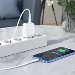 Borofone BN4 potenciální nabíječka - usb + typ c - QC 3.0 PD 2.0 20W s kabelem typu c do bleskově bílé