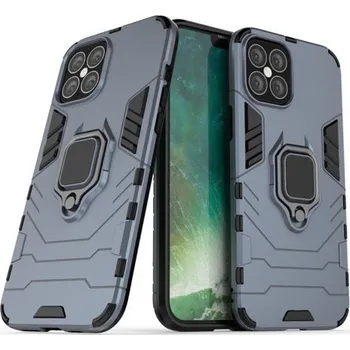 Pouzdro na mobilní telefon Hurtel Kickstand Pouzdro Ring Armor Tough Rugged Cover pro iPhone 12 Pro Max modré